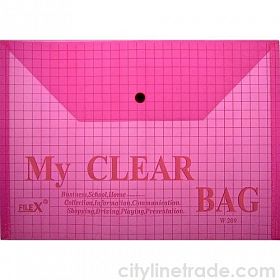Папка-конверт на кнопке "Clear holders", розовый